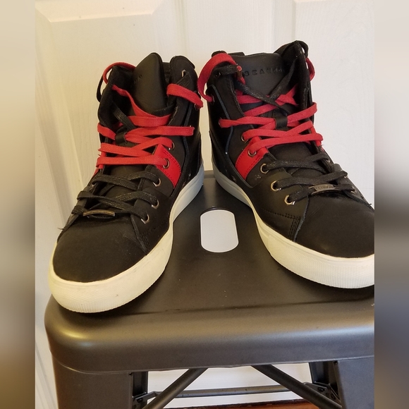 Sean John Hi Top Sneakers Black Red Size 9.5 - Picture 2 of 12